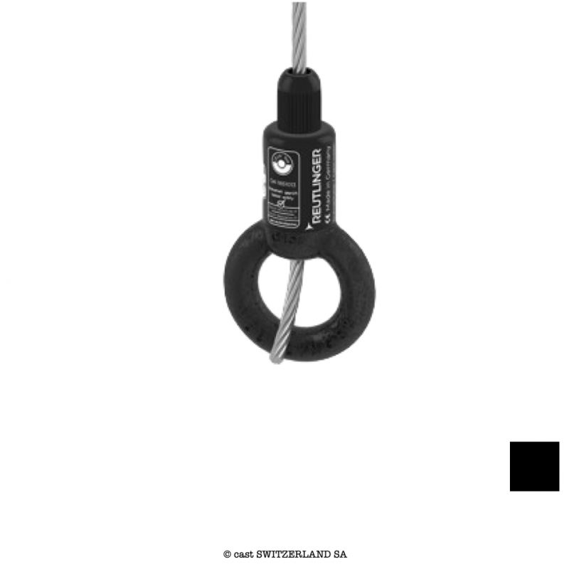 Seilhalter Typ 50SV III mit Ring, 4-5mm, 60/90kg | 1:10 | schwarz