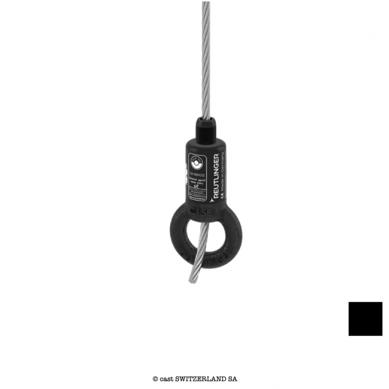 Seilhalter Typ 66SV III mit Ring, 5/6/6.35mm, 90/135/150kg | 1:10 | schwarz