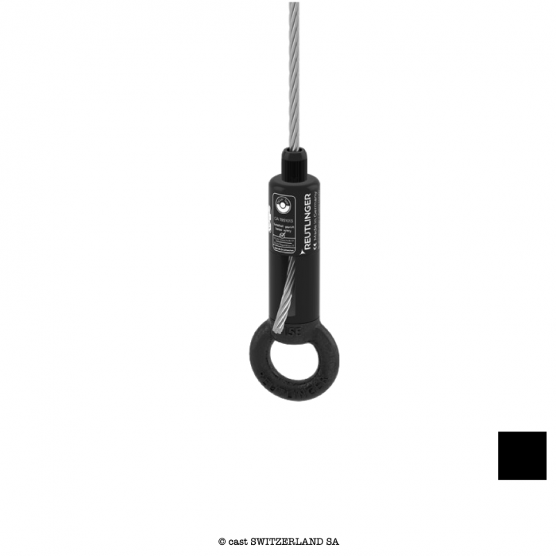 Portre-Câble Type 66SV III ZW avec anneau, 5/6/6.35mm, 90/135/150kg | 1:10 | noir