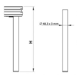 STAGE LEG | silber, 100cm