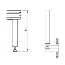 STAGE LEG ADJUSTABLE | argent, 20cm