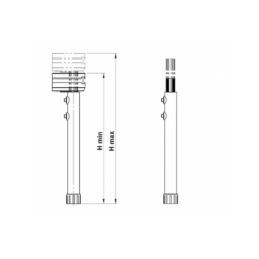 STAGE LEG TELESCOPIC | argent, 60-90cm