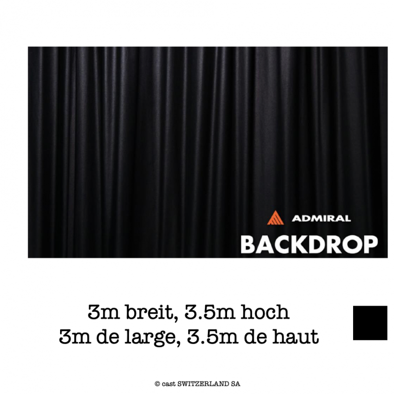 BACKDROP, 320g/m2 | 3m breit, 3.5m hoch | schwarz