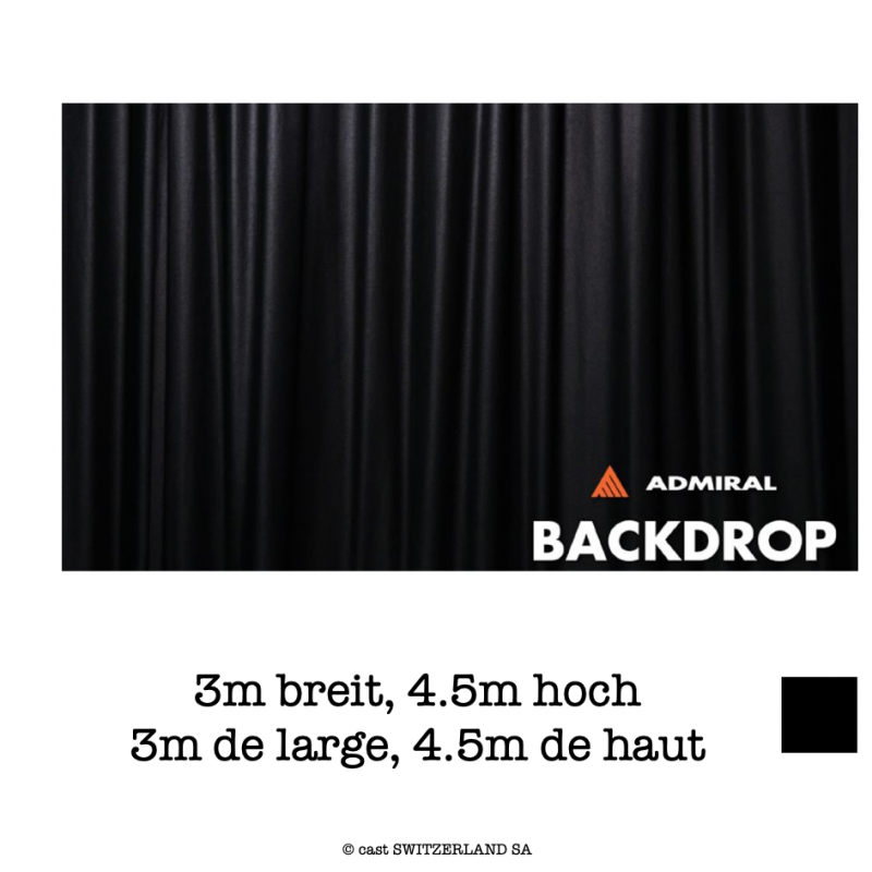 BACKDROP, 320g/m2 | 3m de large, 4.5m de haut | noir