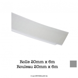 VELCRO ADHESIVE, HOOK Rouleau 20mm x 6m | gris