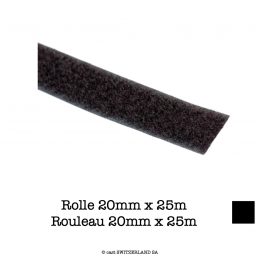 VELCRO NON-ADHESIVE, LOOPFAST Rouleau 20mm x 25m | noir
