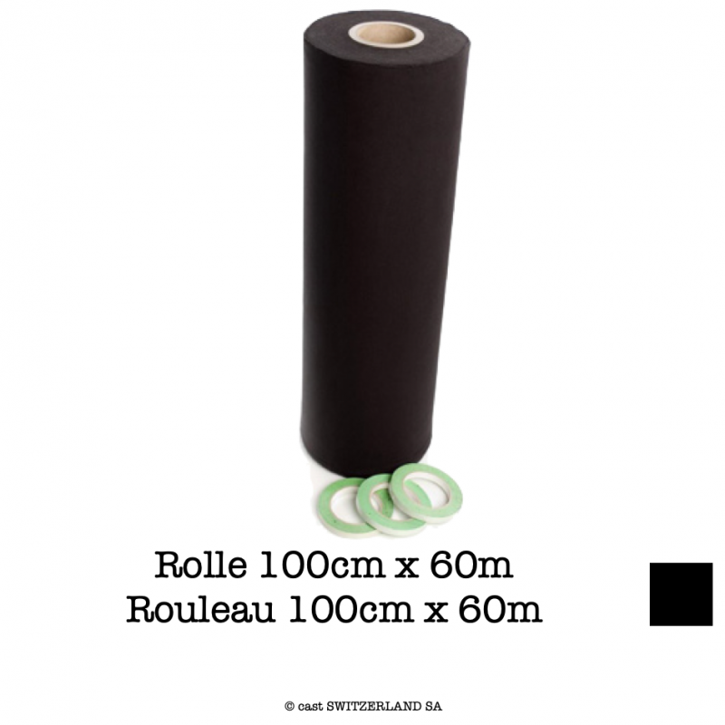 DECO MOLTON, 160g/m2 | Rouleau 100cm x 60m | noir