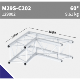 M29S-C202 Ecke 2-Weg 60° | schwarz gloss, 100cm