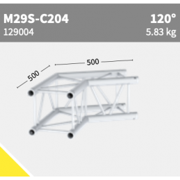 M29S-C204 Ecke 2-Weg 120° | schwarz gloss, 50cm