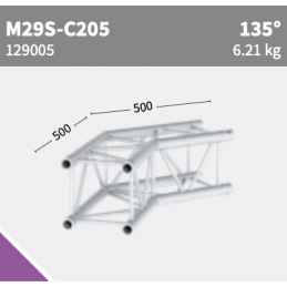 M29S-C205 Ecke 2-Weg 135° | schwarz gloss, 50cm