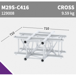 M29S-C416 Ecke 4-Weg CROSS | schwarz gloss, 71cm