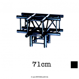 M29S-C420 Ecke 4-Weg T-JOINT + Leg | schwarz gloss, 71cm