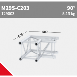 M29S-C203 Ecke 2-Weg 90° | schwarz, 50cm