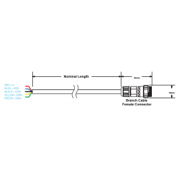 Branch-Kabel o.E. » Branch Female 5x0.34 | schwarz, 30m