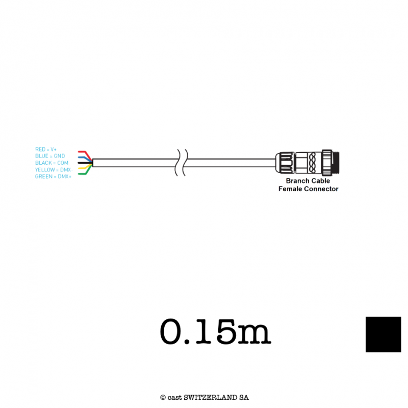 Branch-Kabel o.E. » Branch Female 5x0.34 | schwarz, 0.15m