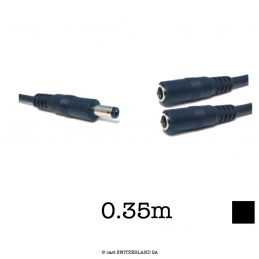 GO-Câble DC-Jack Splitter 2-voies 2x1.5 | noir, 0.35m