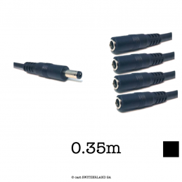 GO-Câble DC-Jack Splitter 4-voies 2x1.5 | noir, 0.35m