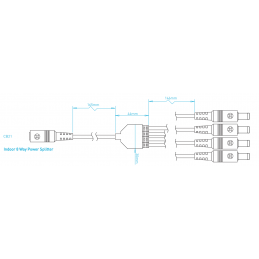 GO-Câble DC-Jack Splitter 4-voies 2x1.5 | noir, 0.35m