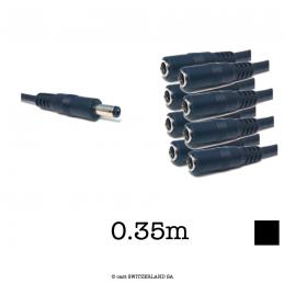 GO-Kabel DC-Jack Splitter 8-Weg 2x1.5 | schwarz, 0.35m