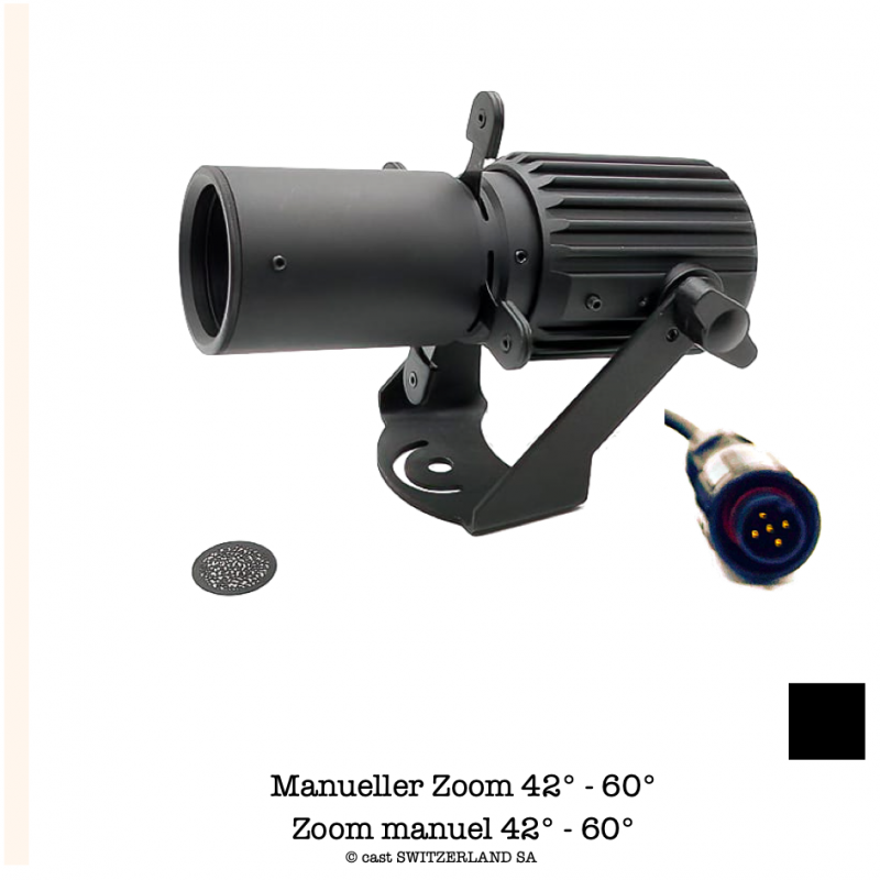 JUNI 9W DMX Wide Lens | 6000K | schwarz