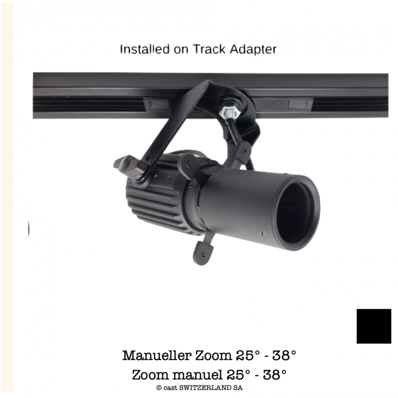 JUNI 9W avec Adaptateur Eutrac LV | 6000K | noir