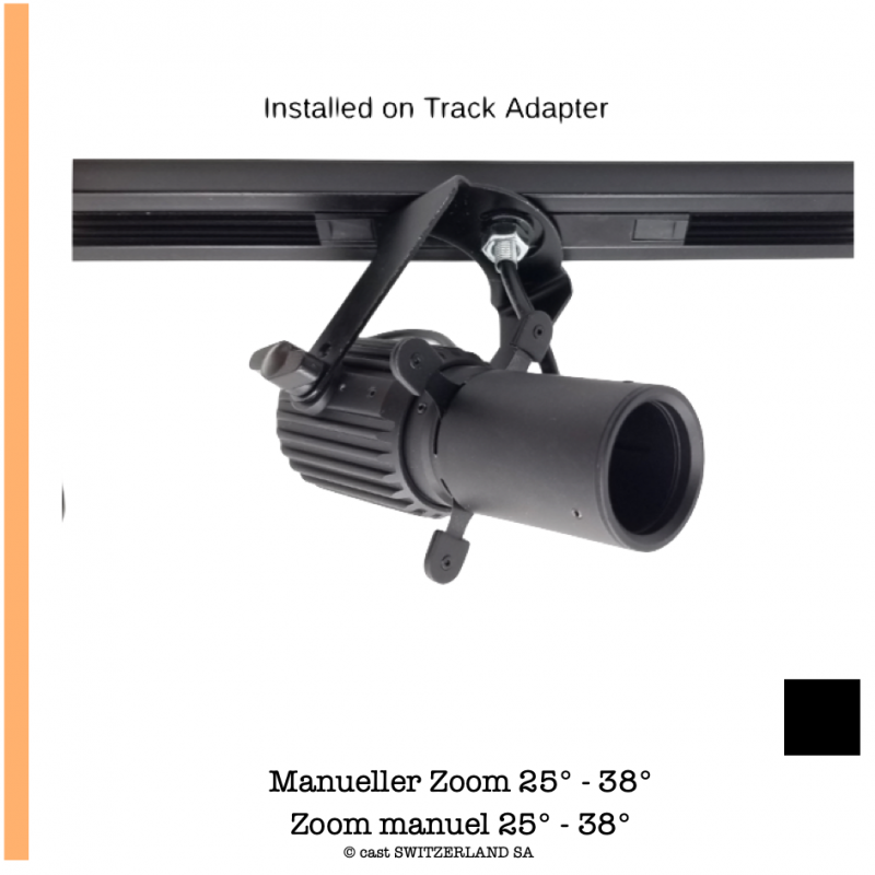 JUNI 9W mit Eutrac LV Adapter | 3000K | schwarz