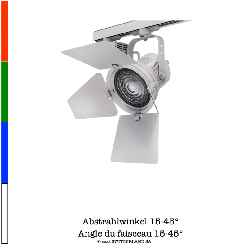 P3 TRACK FRESNEL LIGHT 90W | 15°-45° | RGBW | weiss