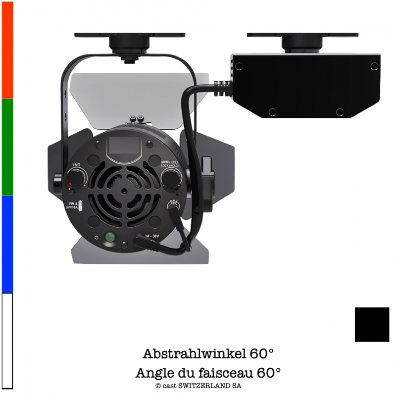 P3X TRACK SPOT LIGHT 90W | 60° | RGBW | noir