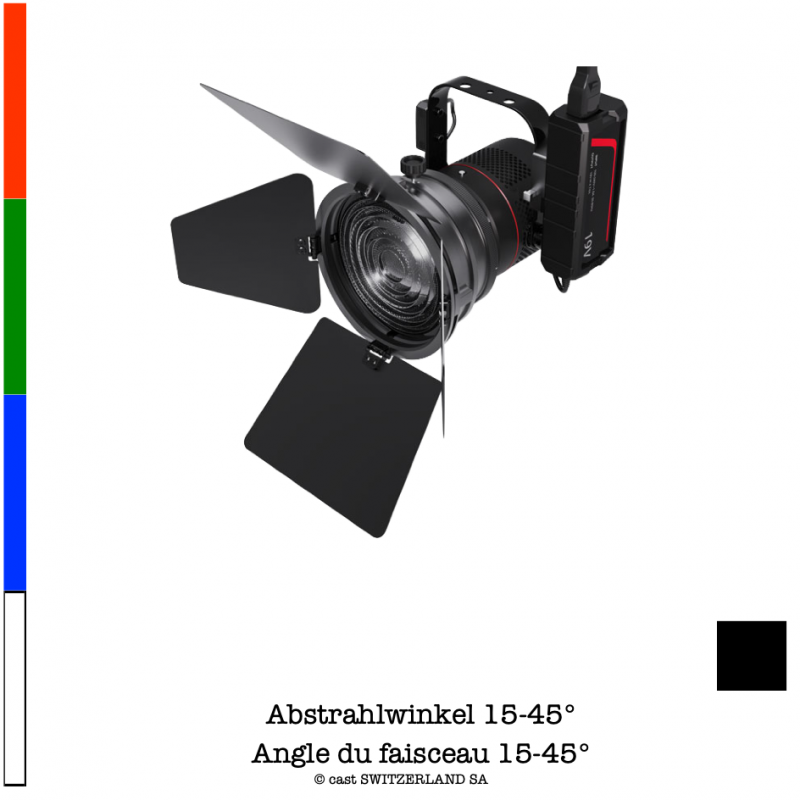 P3F FRESNEL LIGHT 90W | 15-45° | RGBW | schwarz