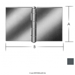 Scharnier breit ungebohrt 404060 U | Eisen blank | VE 1