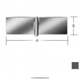Tischband breit ungebohrt 405080 U | Eisen blank | VE 1