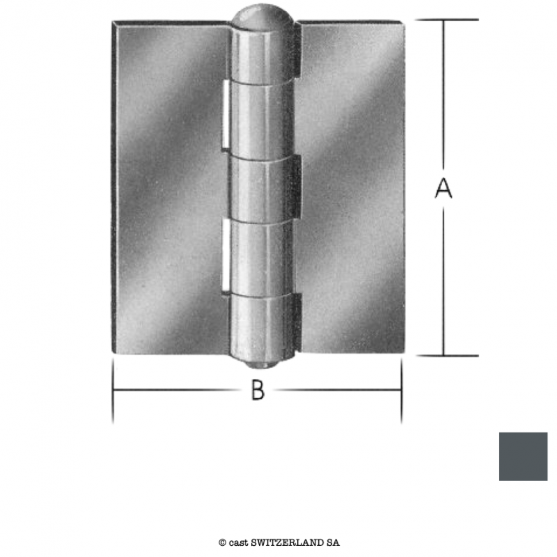 Stahlfensterscharnier ungebohrt 653080 VE | Eisen blank | VE 20