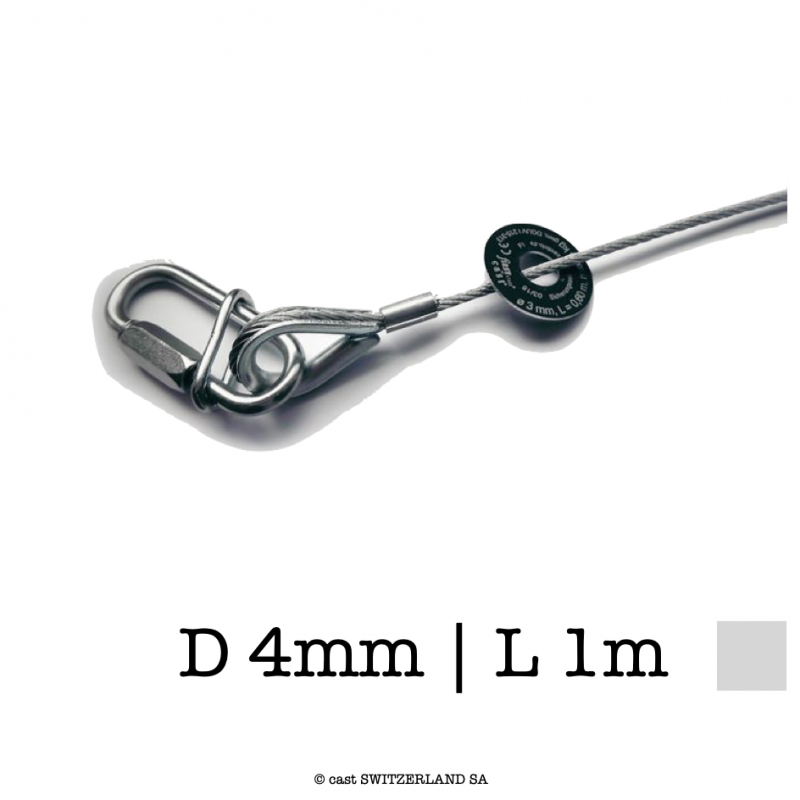 Sicherungsseil nOe, 4mm, 1m, 16kg | verzinkt