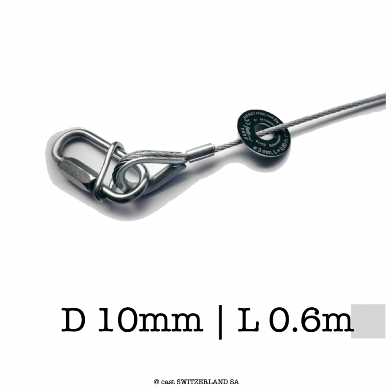 Sicherungsseil gOe, 10mm, 0,6m, 62kg | verzinkt