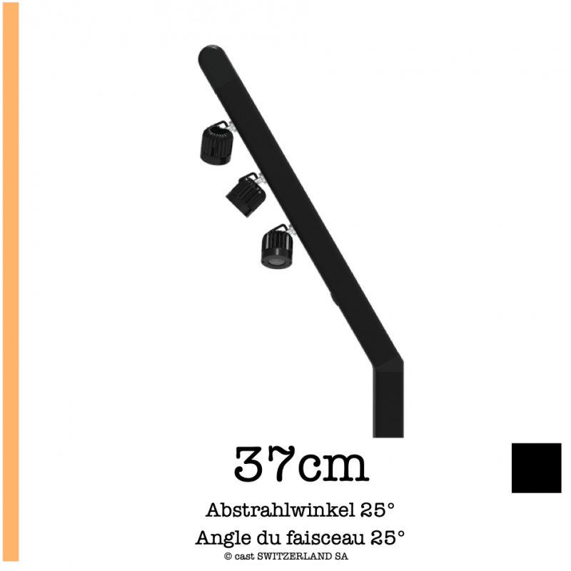 T3 Kopf mit 3 LED-Spots | 3000K | anthrazit, 37cm