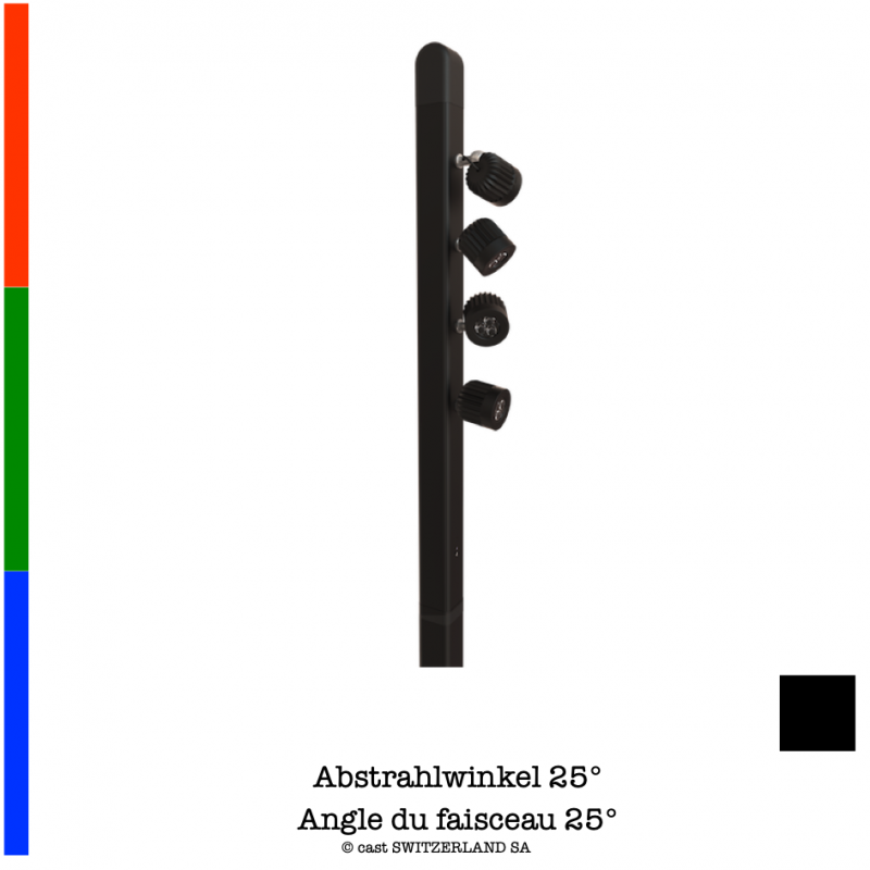 T4 Kopf mit 4 LED-Spots | RGB | anthrazit