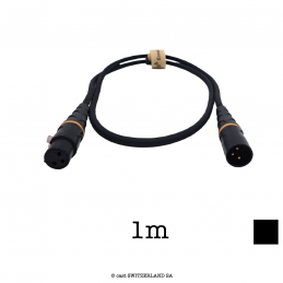 Câble de micro XLR3 moulé 2x0.22 | noir, 1m