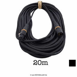 Mikrofonkabel XLR3 vergossen 2x0.22 | schwarz, 20m