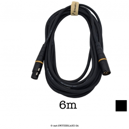 Câble de micro XLR3 moulé 2x0.22 | noir, 6m