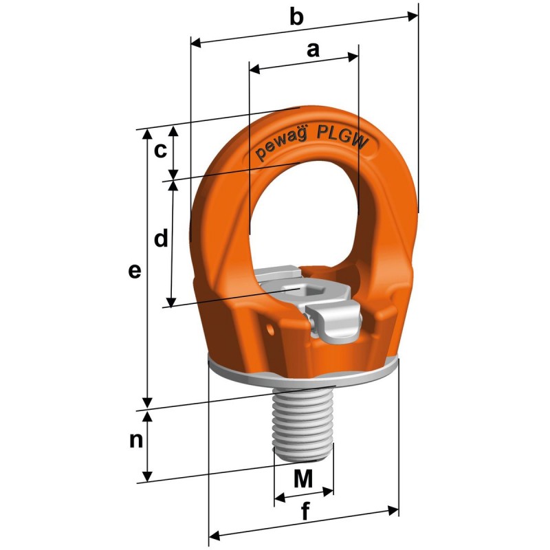 Ringschraube PLGW M10, 500kg | orange