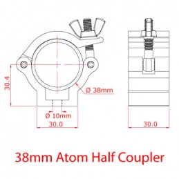 Atom Half Coupler - 38mm, 100kg | noir