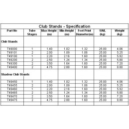 Club 25 Stand (2x), 25kg | verzinkt | H 124-250cm