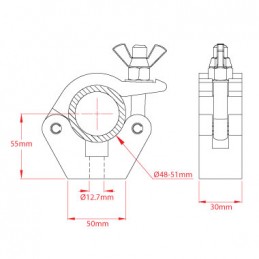 Slimline Clamp, 750kg | aluminium poli