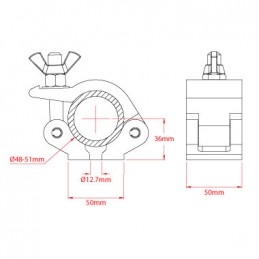 Low Profile Hook Clamp, 500kg | noir