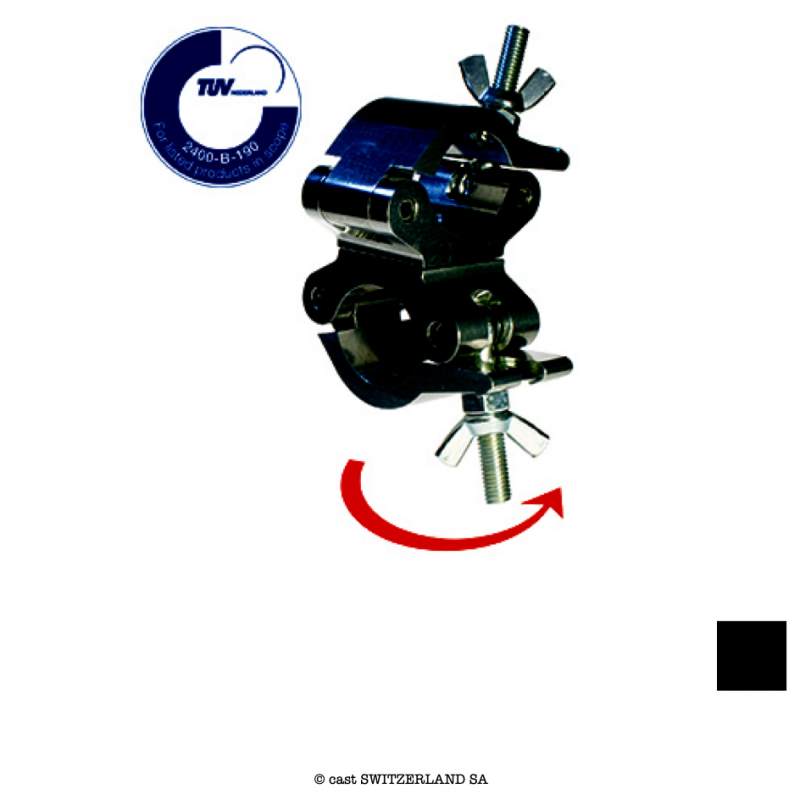 Low Profile Swivel Coupler, 500kg | noir