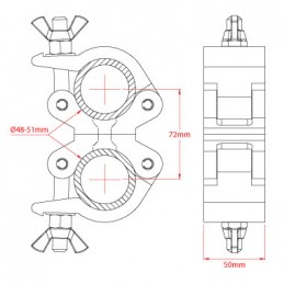 Low Profile Swivel Coupler, 500kg | noir