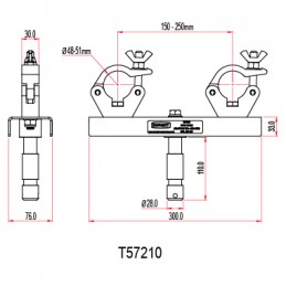 Fixed Truss Adapter 150mm-250mm , 200kg | silber