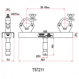 Fixed Truss Adapter 200mm-400mm, 200kg | silber