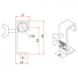 20mm Hook Clamp, 15kg | verzinkt