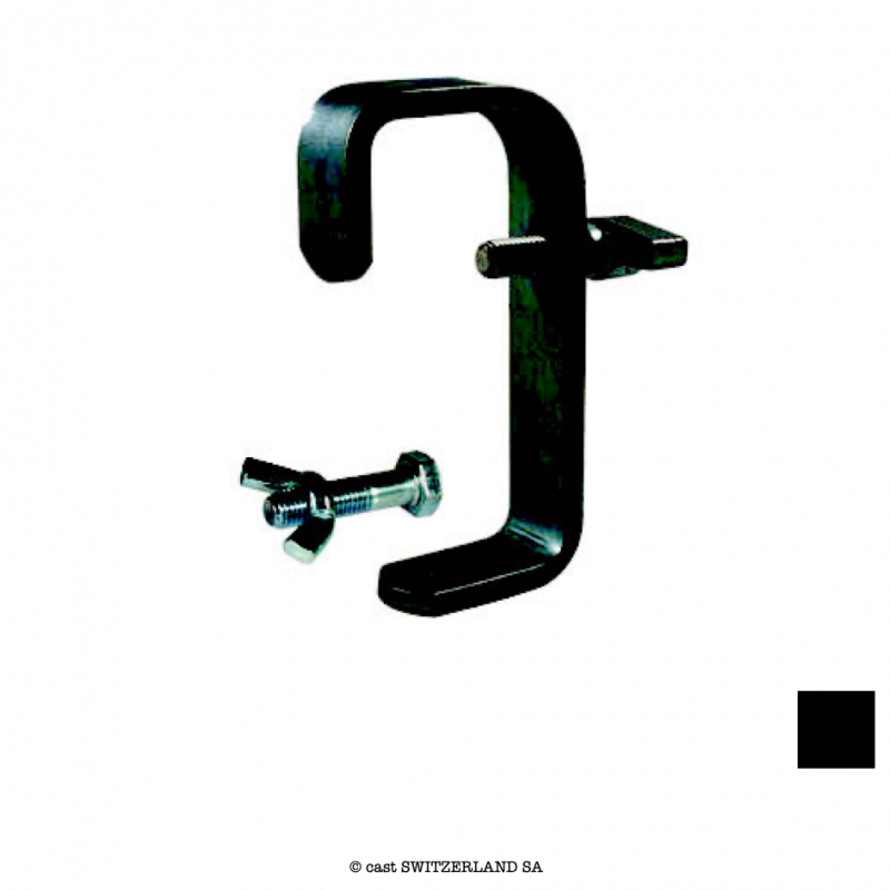 50mm Standard Hook Clamp avec fixings , 40kg | noir